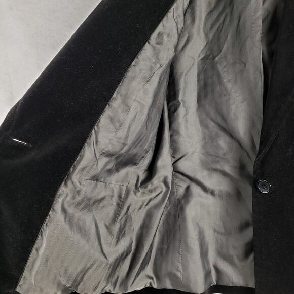 Valerie Stevens 8 Black Velvet Single Button Blazer Office Professional Career - Picture 8 of 12